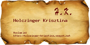 Holczinger Krisztina névjegykártya